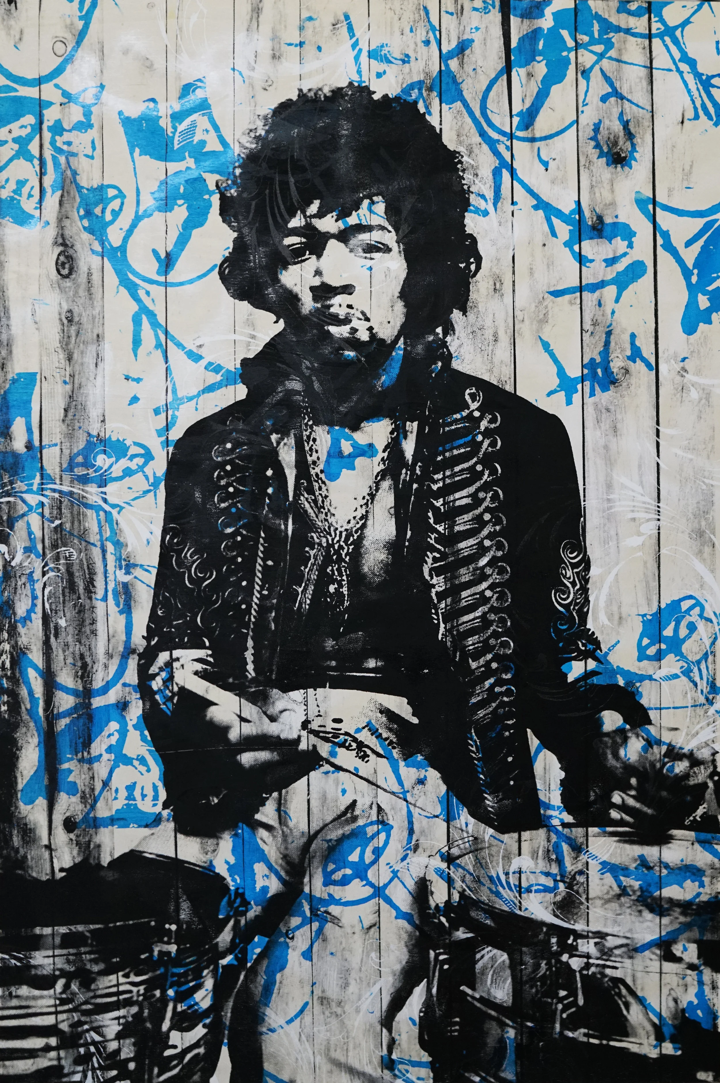 Jared Schwalb_Buster_2018 _24 x 36 inches_Aerosol and Hand Screen on wood panel_$2,400.jpg