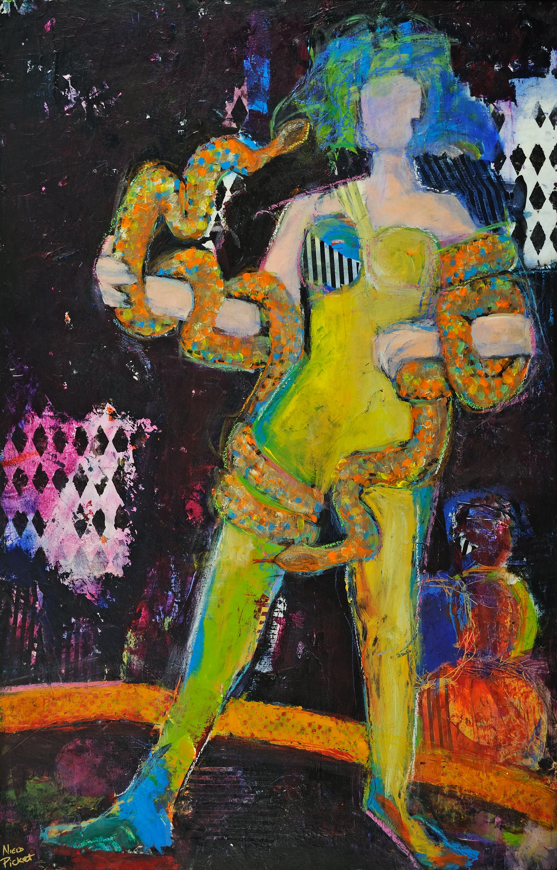 Foundry Gallery-Charlene Nield and Ann Pickett-Charmer of Fayette Street- 30x22-Acrylic with collage-2018-$1,500.jpg