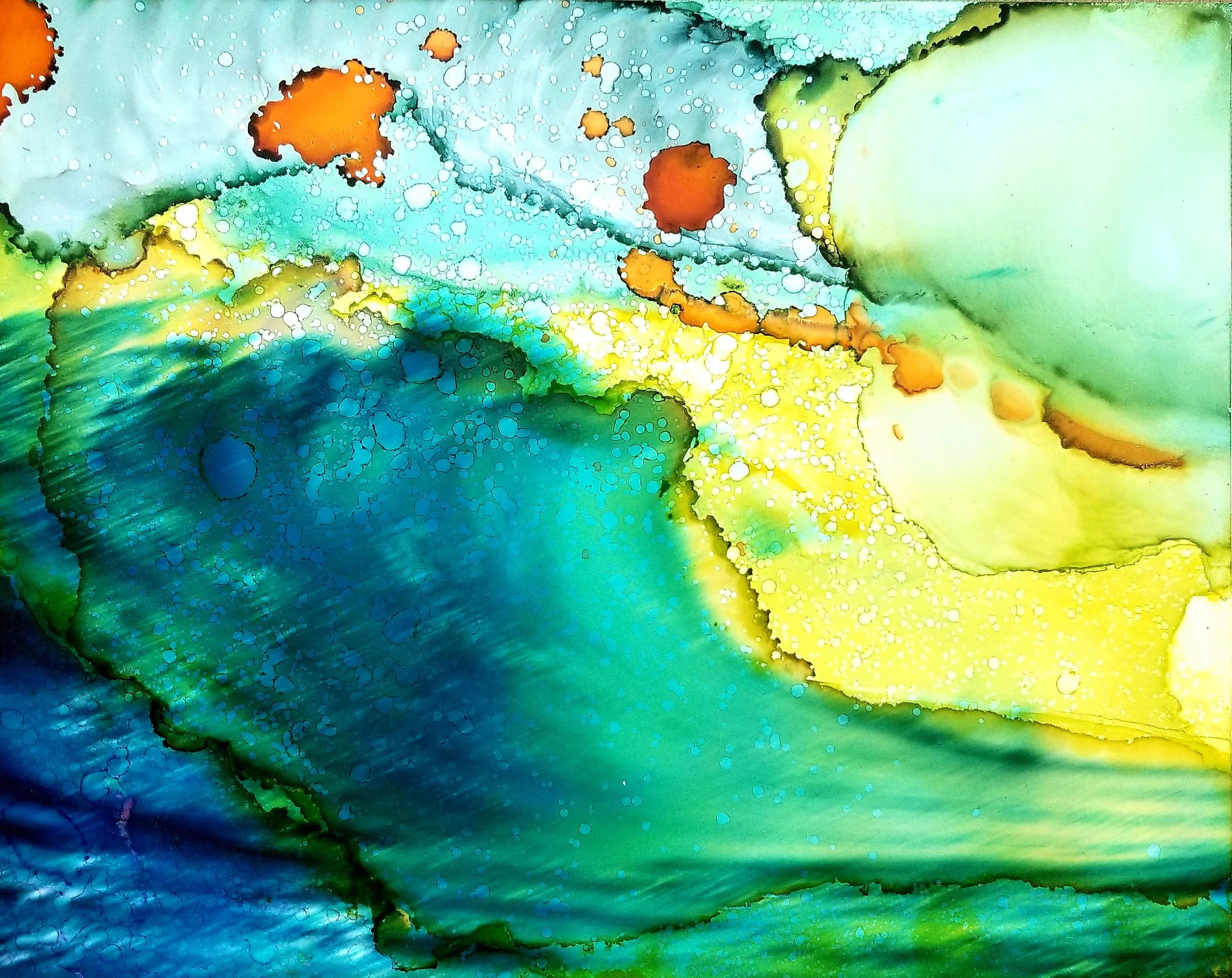 Sug. O_Shen - _Nazare ll_, alcohol ink, charcoal, water from the source, on Yupo_ 15 x 12, 2018- $425..jpg