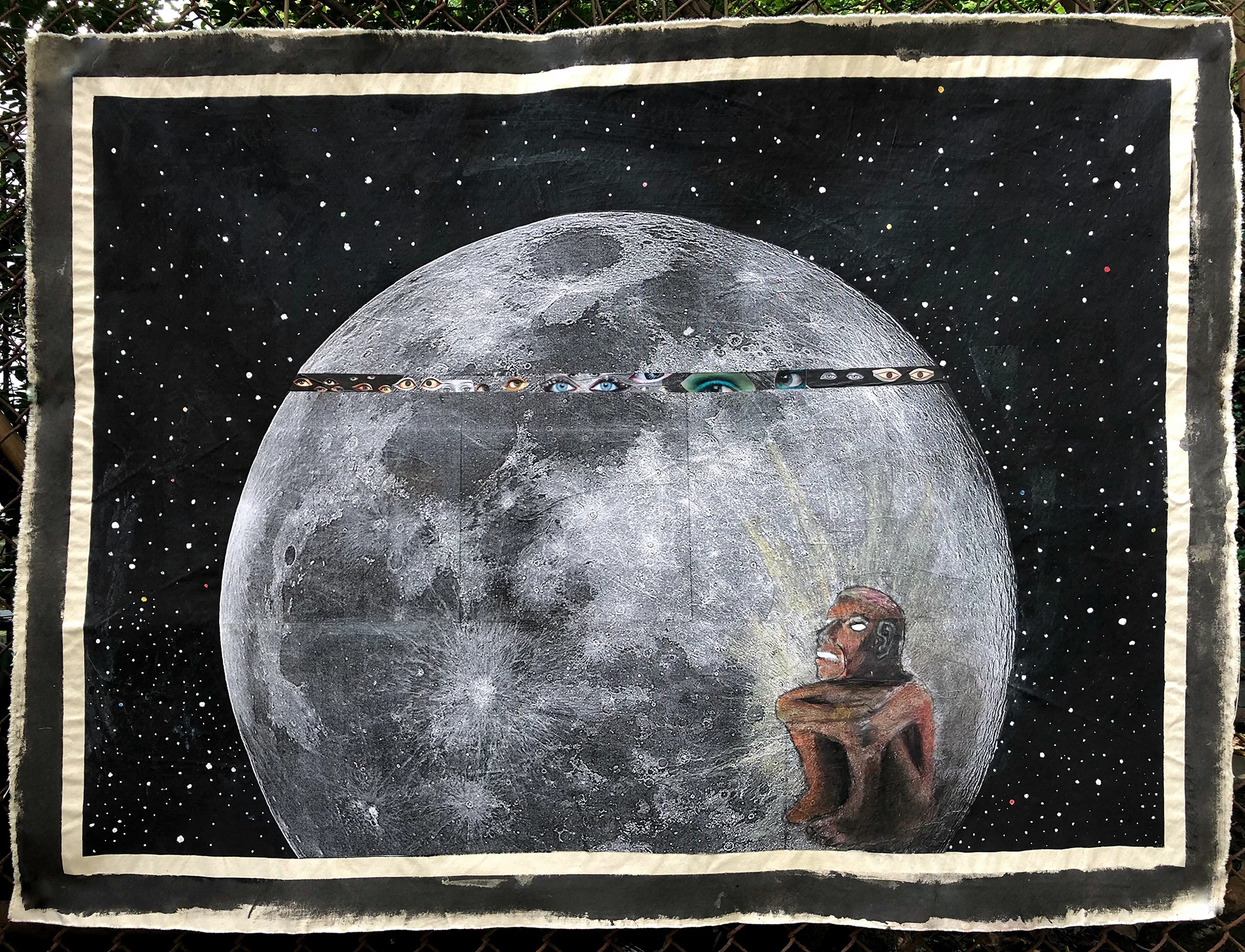 TonyMichaleEstrada - Ancestors - 41.25 x 56 - pastel drawing on collage (photo print and cut outs) on acrylic on canvas - 2018 - $2500.jpg