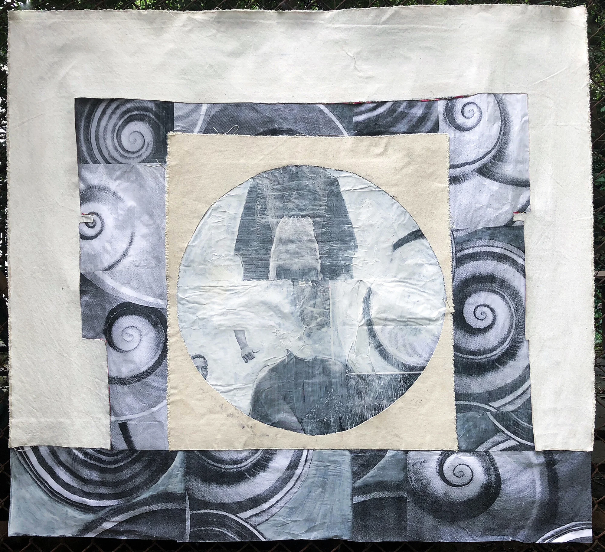 TonyMichaleEstrada - God and monster - 48 x 53.5 - mixed media_ canvas and photo print collage with gesso - 2018 - $1000.jpg