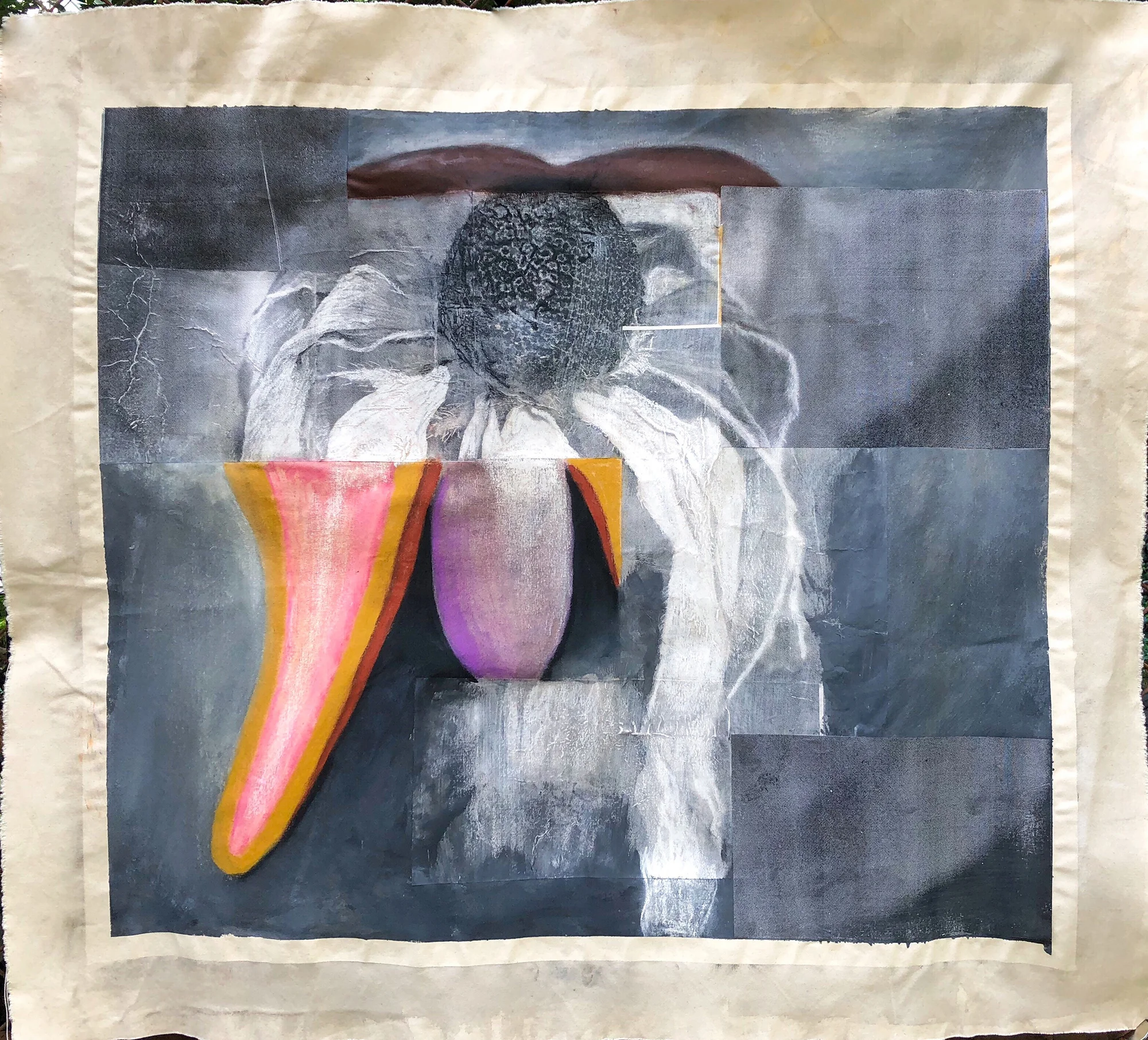 TonyMichaleEstrada - Human nature I - 42 x 50 - collage on canvas_ pastels and photo prints - 2018 - $600.jpg