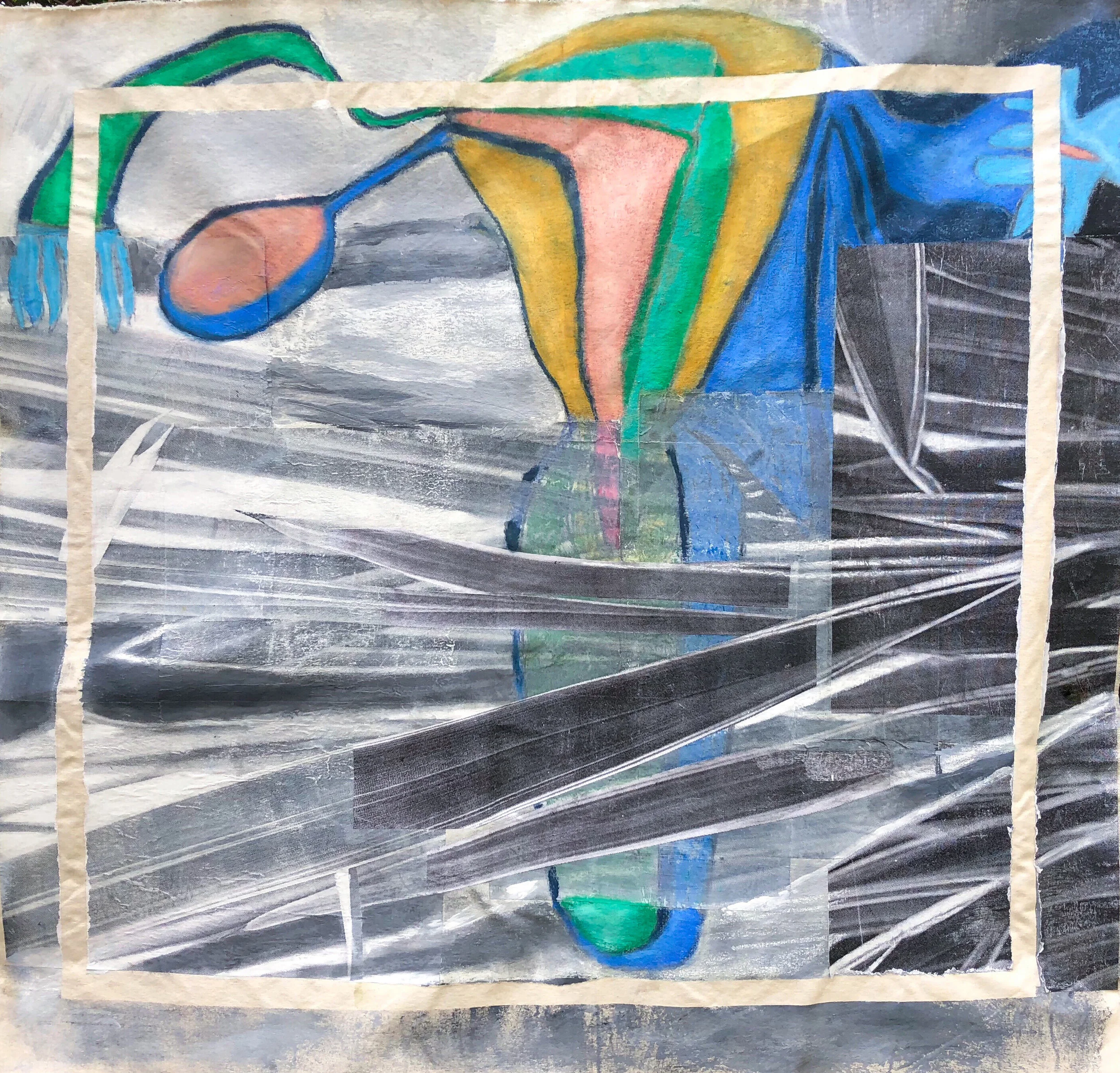 TonyMichaleEstrada - Human Nature II - collage on canvas_ pastels and photo prints - 48 x 42 - 2016 - $600.jpg