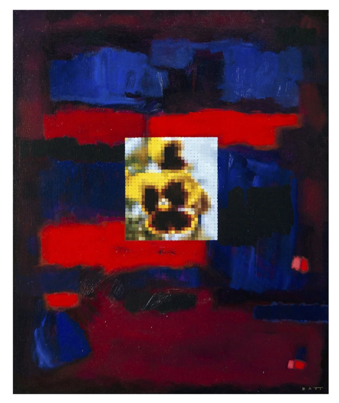 PANSIES ON REDS AND BLUES 30 x 24 in email.jpg