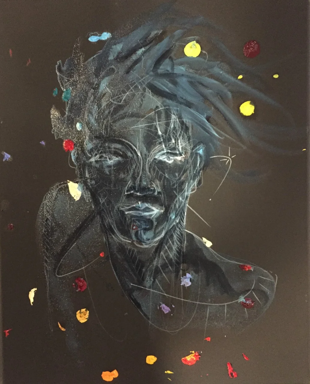 Human 2078 .posca_acryl oil on canvas 16x20 in 2018 _ 500 doll .jpg