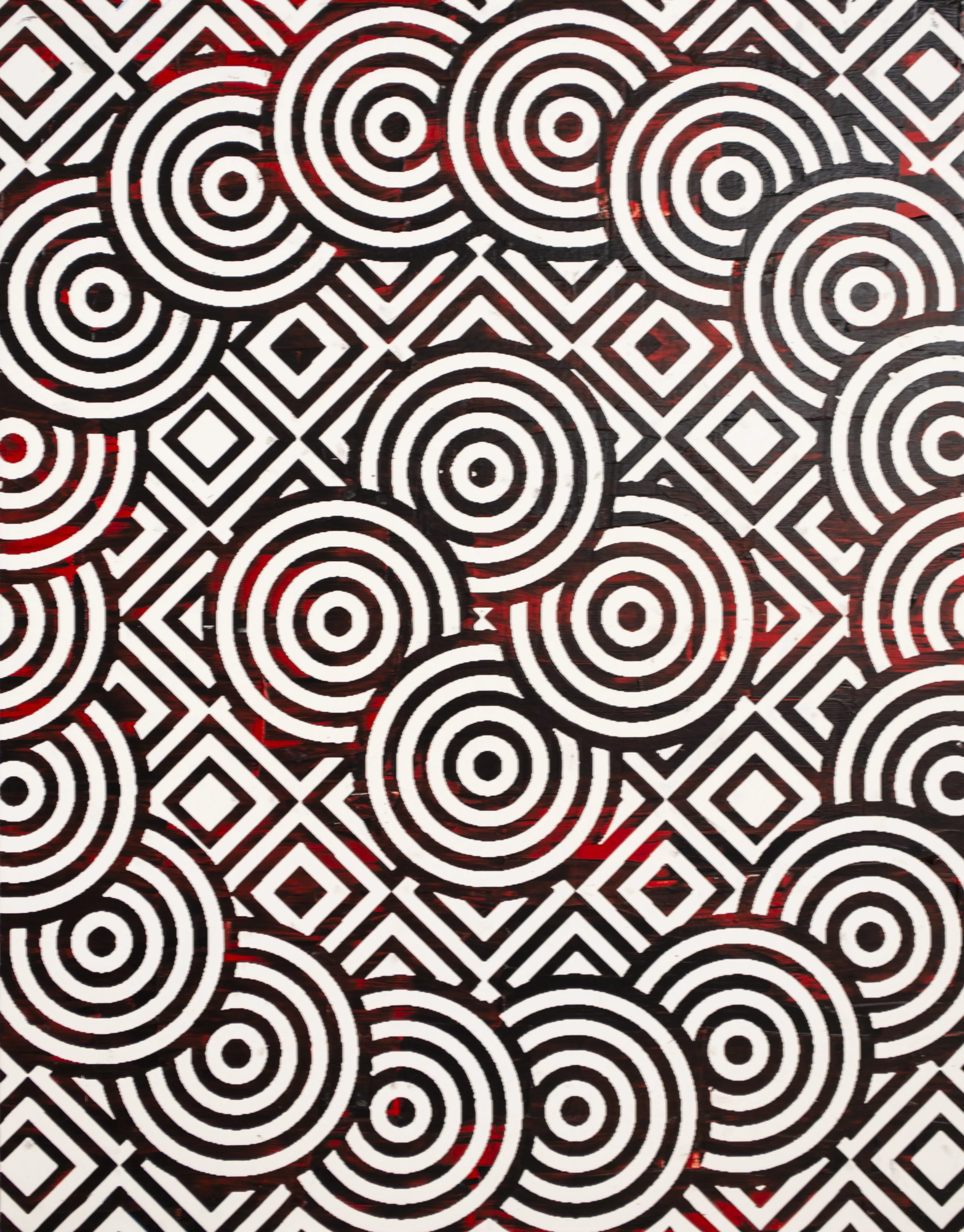 HUE Gallery of Contemporary Art - Sean Christopher Ward - Circles and Diamonds - Acrylic on MDF - 11x14 - 2018 - $300.jpg