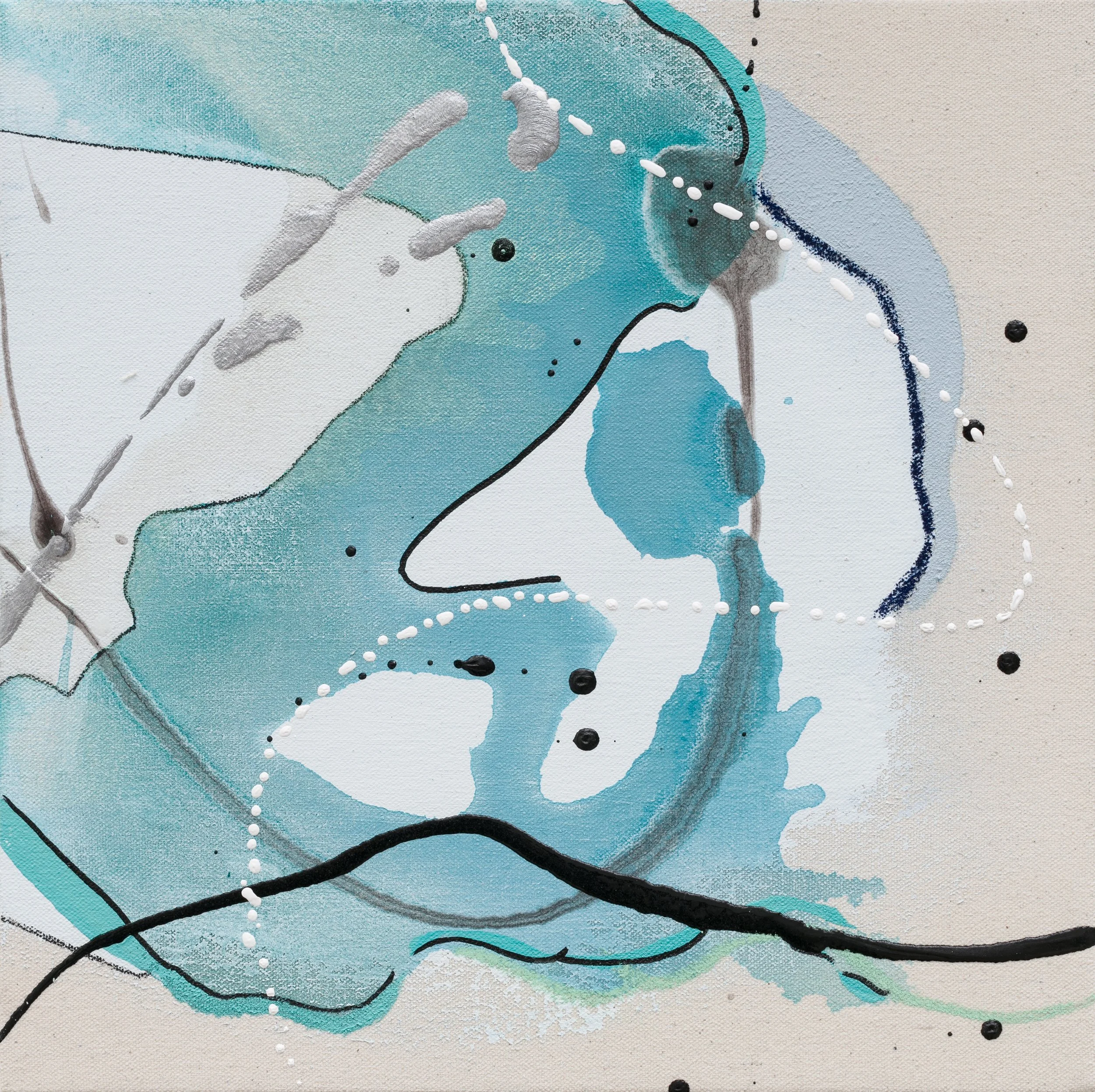 ATC DEN - Laura Moretz - Merely Drifting - Acrylic, enamel, pastel, charcoal and marker on canvas - 12_ x 12_ - 2019 - $990.jpg