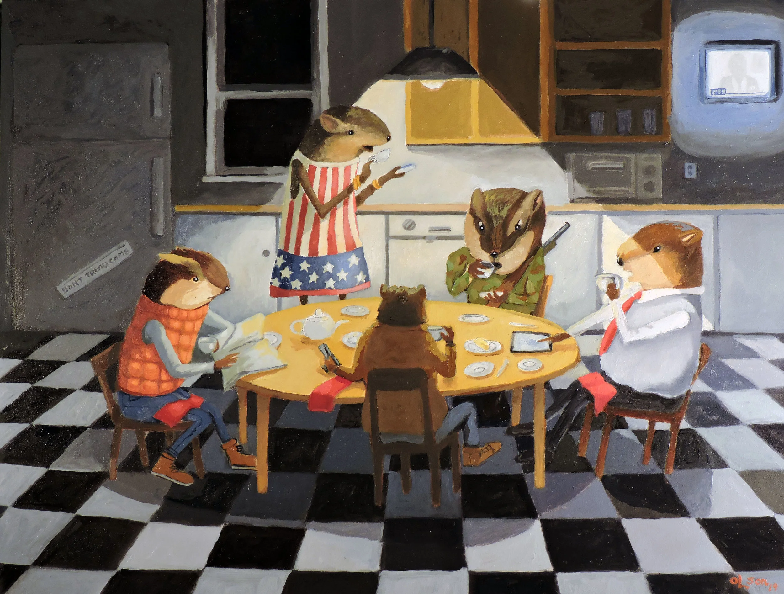 Christopher Olson-Lemming Tea Party-Oil-12x16in-2019-$1400.00.jpg