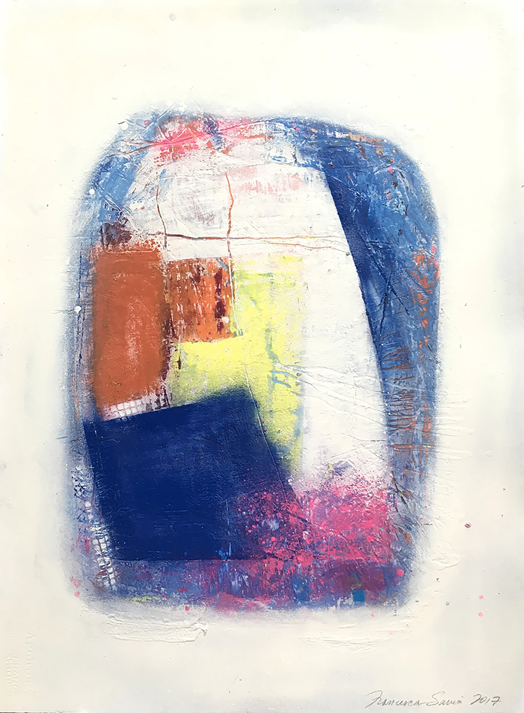 FrancescaSaveri-_Pillowtalk VIII_-30_x22_-framed-encaustic on paper-2018-$1200.jpg