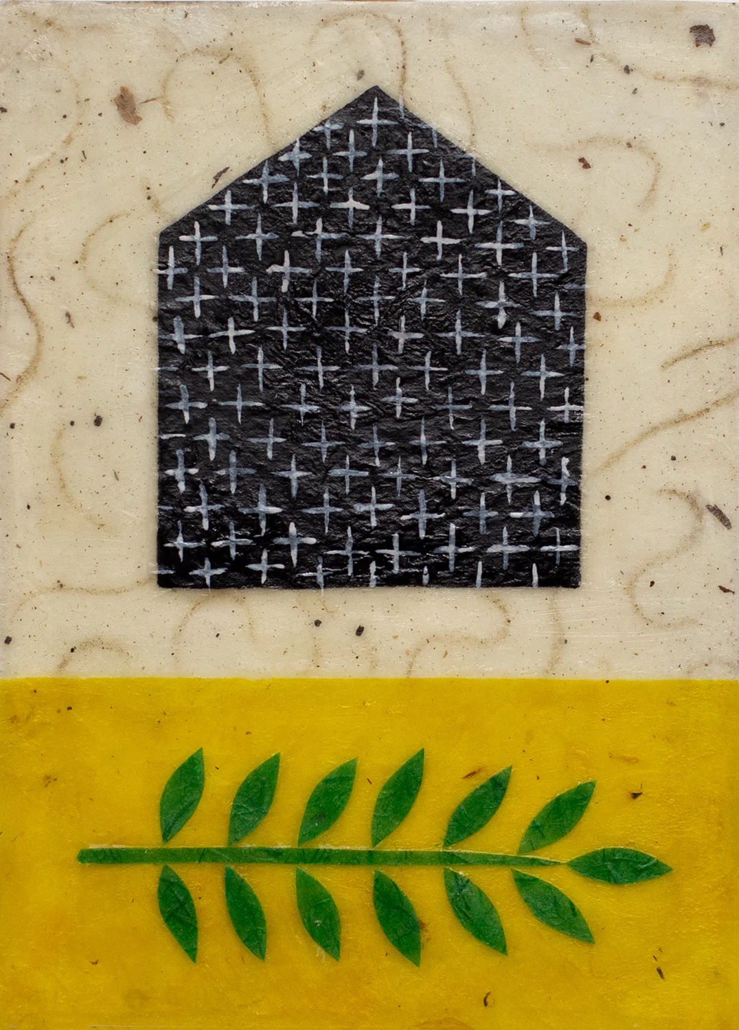 Wade Asa - House and Branch - Encaustic, Mixed Media - 5x7 - 2019 - $230.jpg