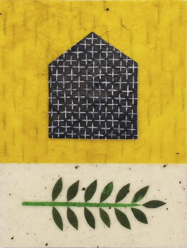Wade Asa - House and Branch II - Encaustic, Mixed Media - 6x8 - 2019 - $250.jpg