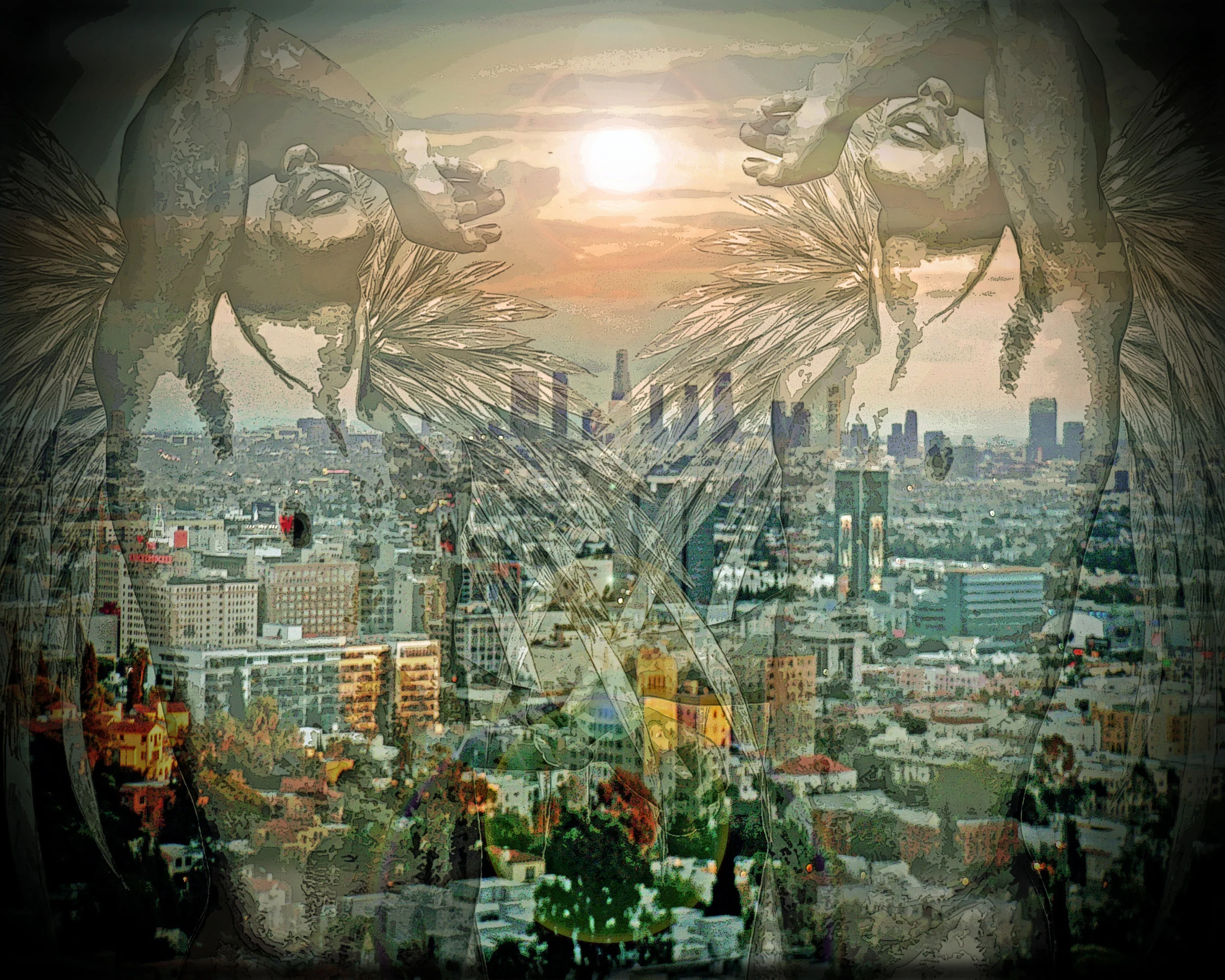 John Waiblinger-City of Angels-Digital Art on paper-20x16-Ed3of10-2014 -framed$675.jpg