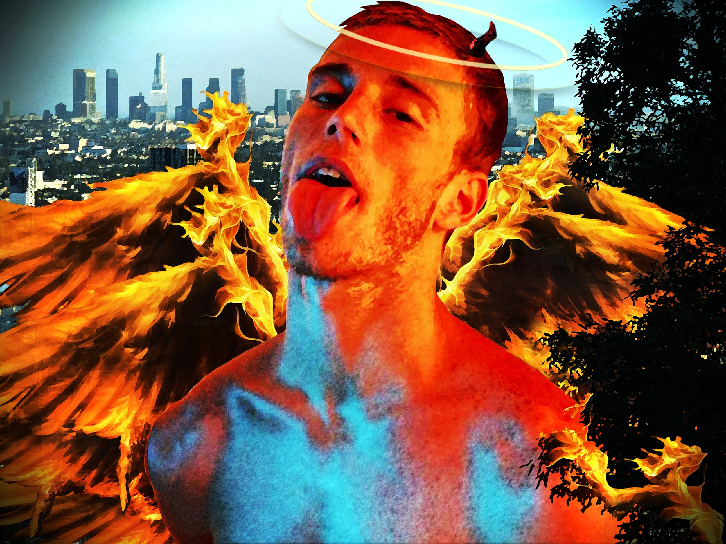 John Waiblinger-Flaming Angel-Digital-Art printed on Aluminum-14Wx11H-2014-$350.jpg