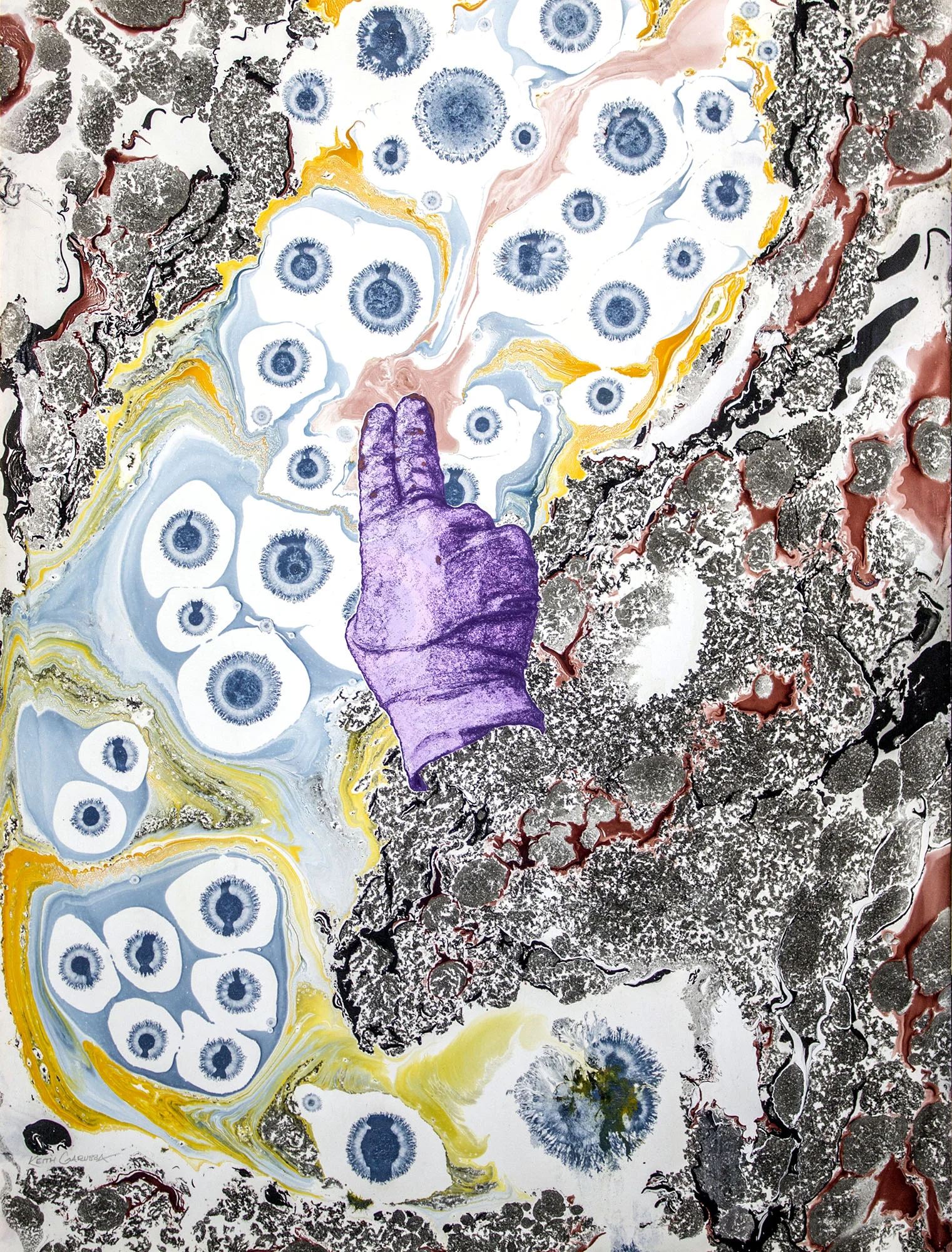 Keith Garubba - %22Point Drag%22 - 26x19in - Silkscreen on Marbled Paper - $750.jpg