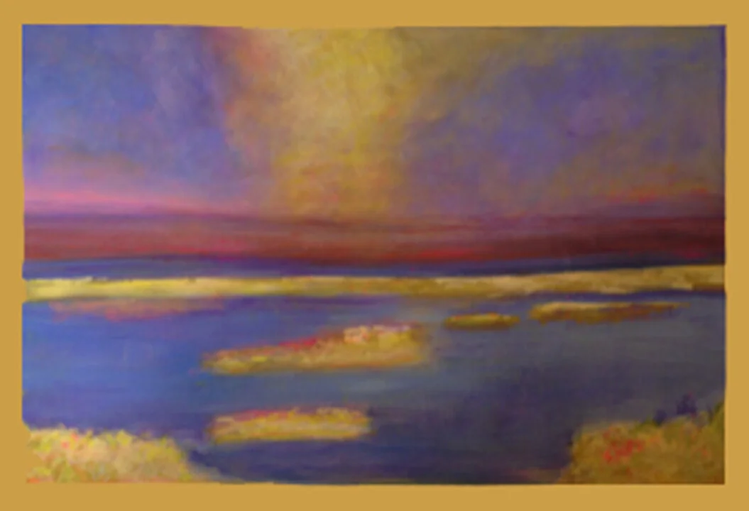 TG-Tureson-Ode to Kahn-31x23-Acrylic on paper,antique gold frame-2018-$750.jpg