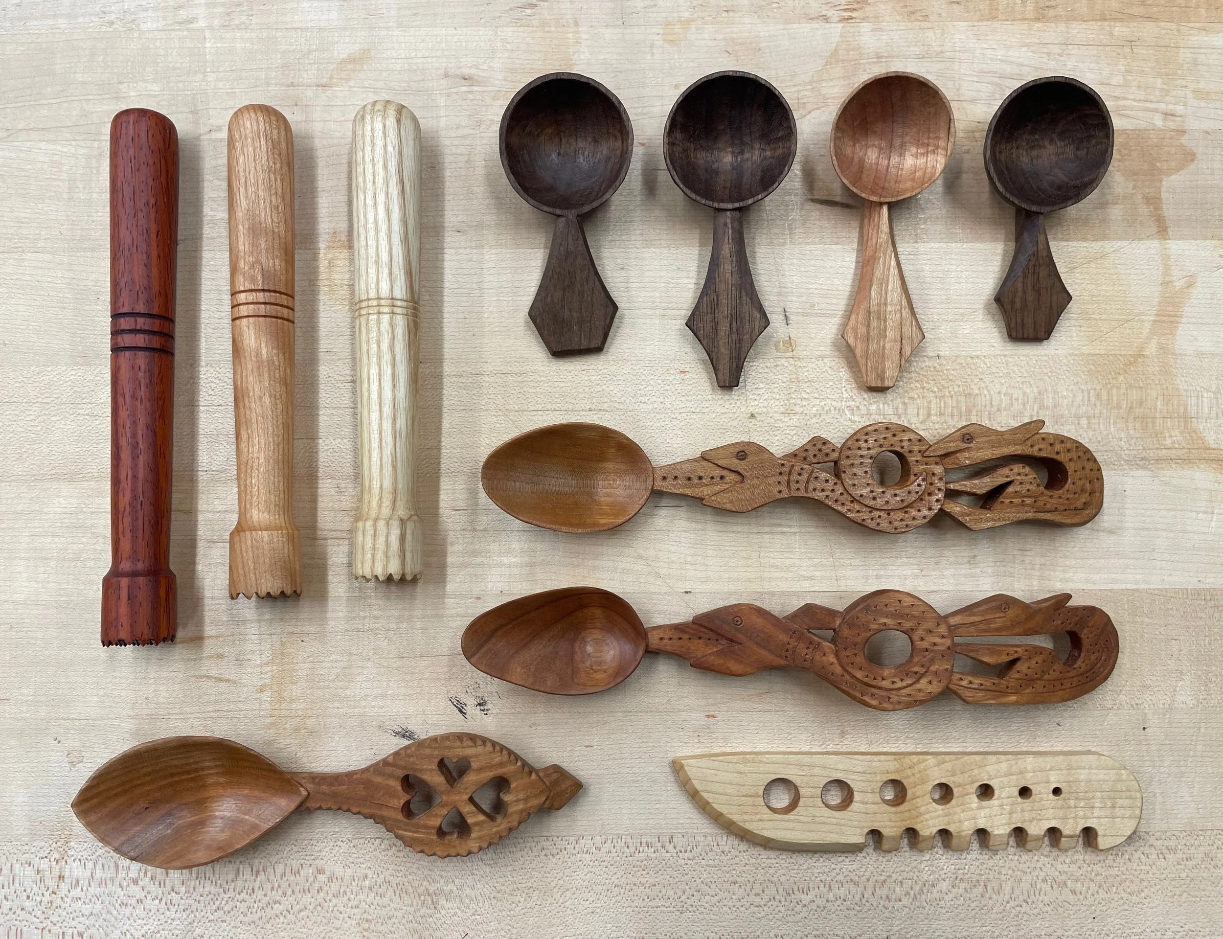 Spoons, muddlers, herb stripper