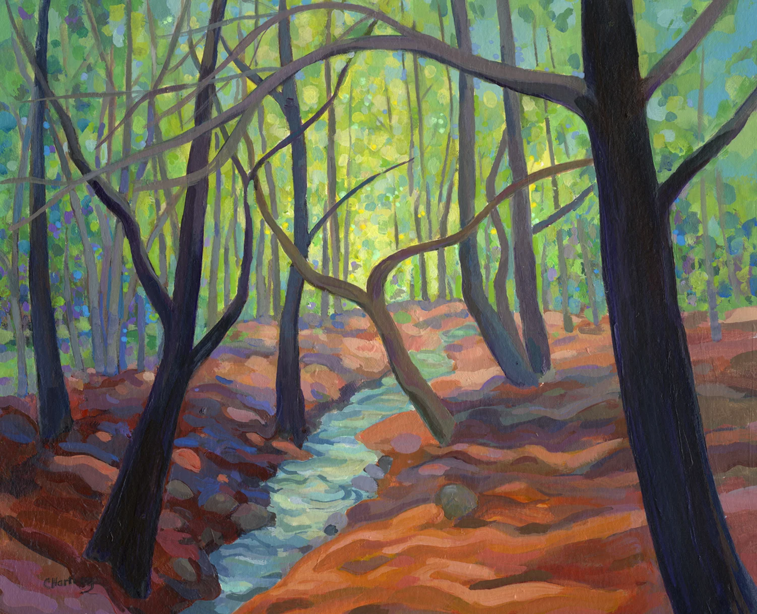 "Old Apple Trees by the Stream"
