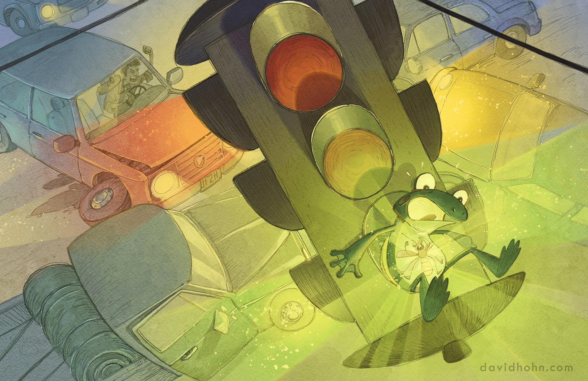 Frog's Difficult Dinner: Car Chaos