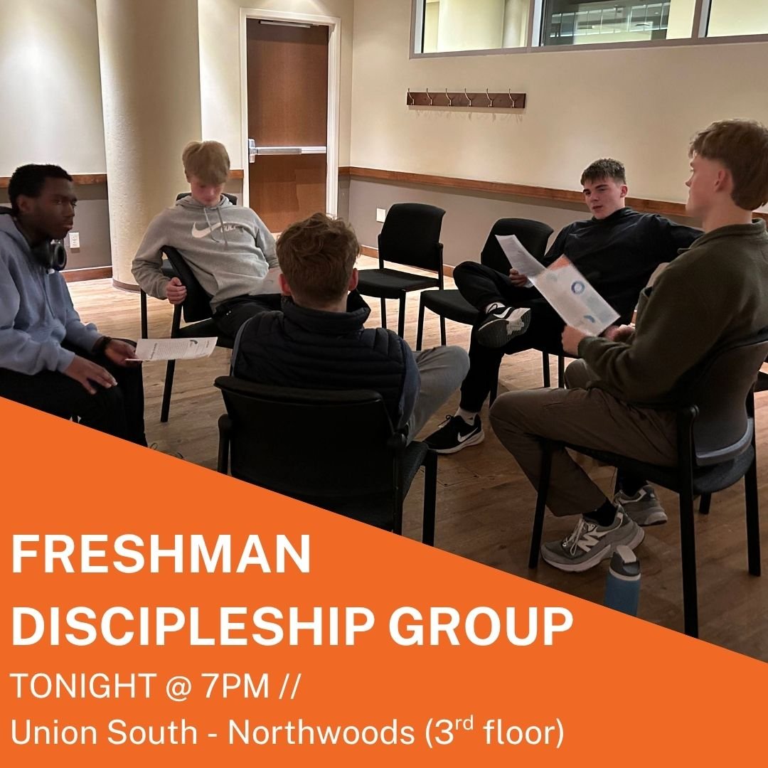There are 67 minutes until Freshmen Discipleship Group TONIGHT (we start at 7)! Come join us on the 3rd floor of Union South in the Northwoods room!