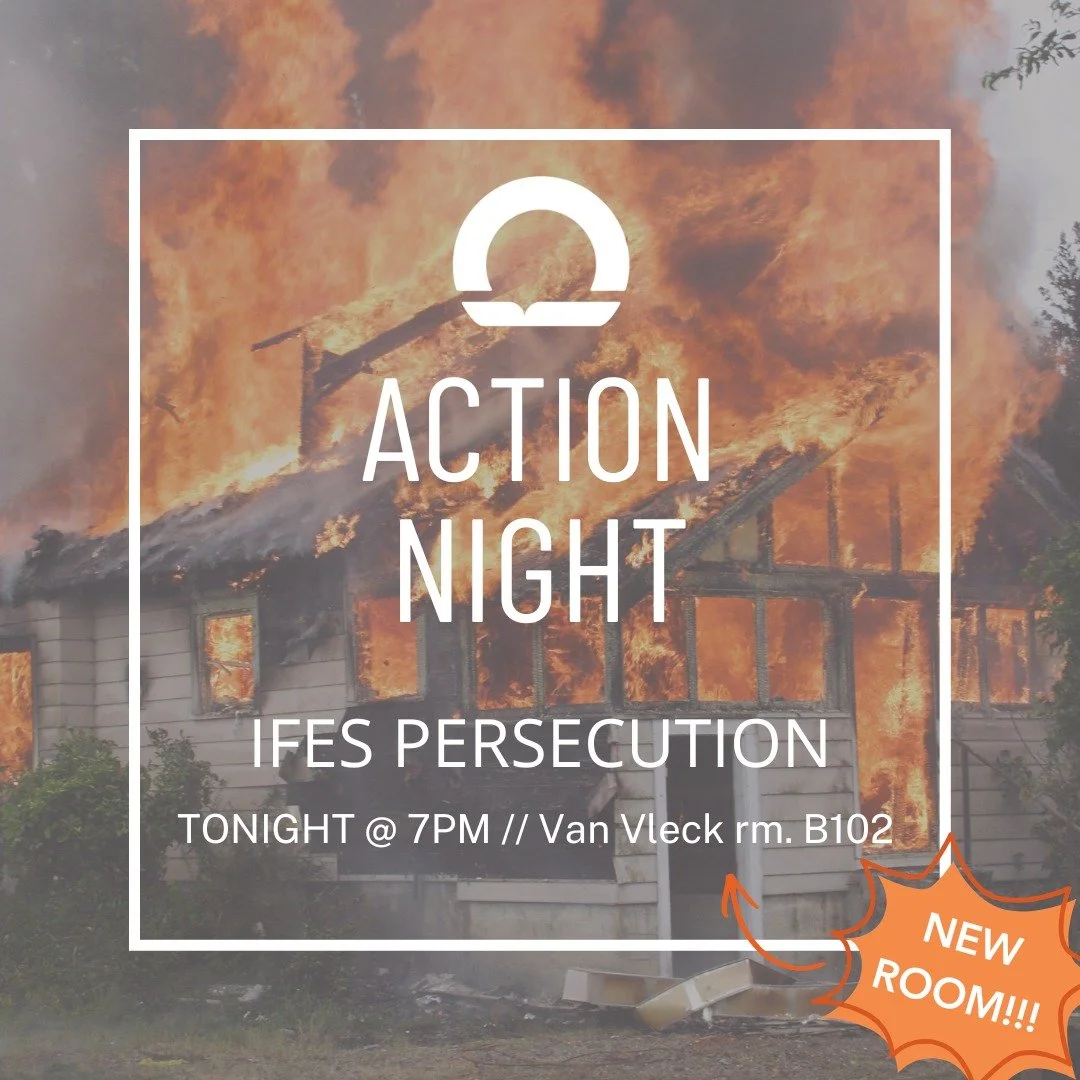 As we battle the harsh winter conditions on campus, we want to pause and reflect on the harsh conditions other believers are experiencing around the world. Join us TONIGHT for our first Large Group and Action Night of the semester as we discuss perse