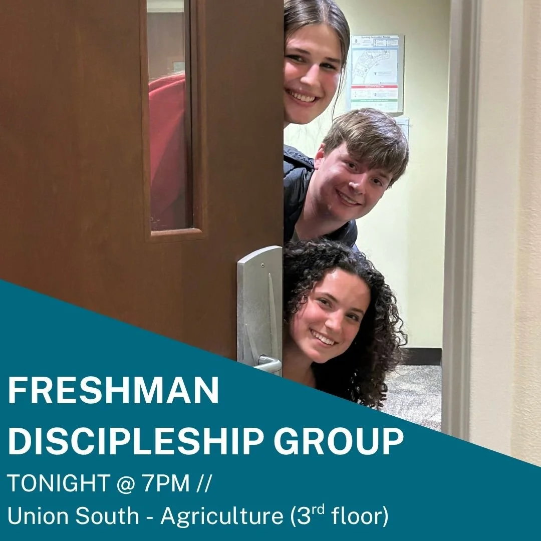 🎶 We'll be there for you. . . 🎶 waiting for YOU to join us for Freshmen Discipleship Group! You can find us in Union South's Agriculture room on the 3rd floor at 7PM!
