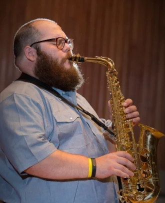 Pictured: Dr. Nate Bogert killing music .