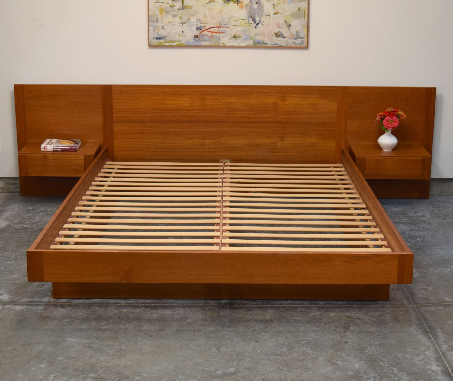 Danish Teak Platform Bed, Queen Size SOLD — Vintage Modern Maine
