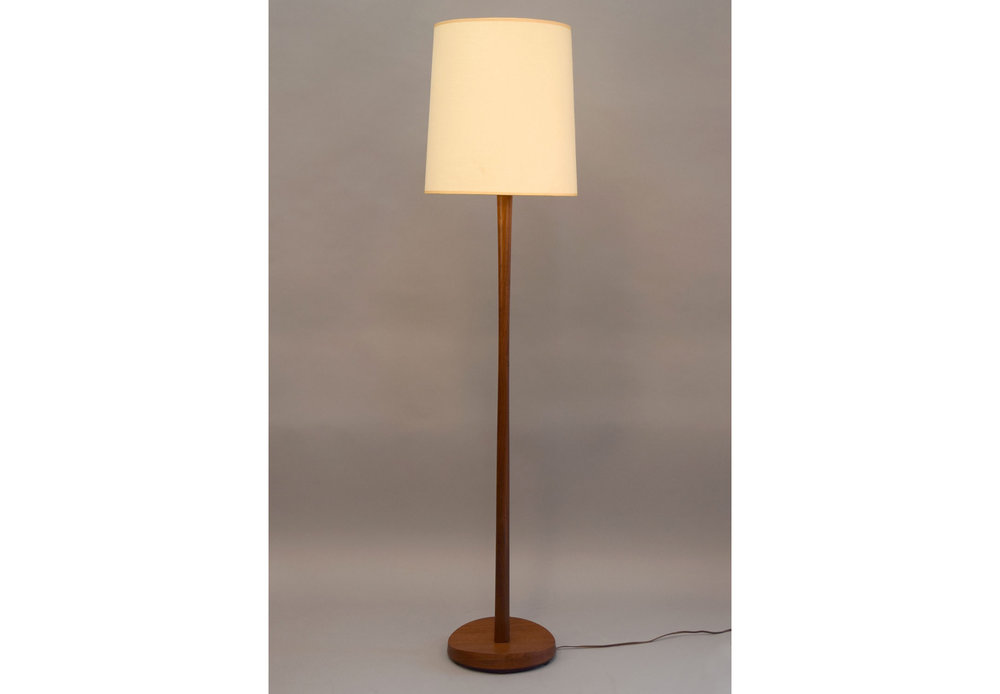 Teak Floor Lamp By Laurel With Original, Teak Floor Lamp Vintage