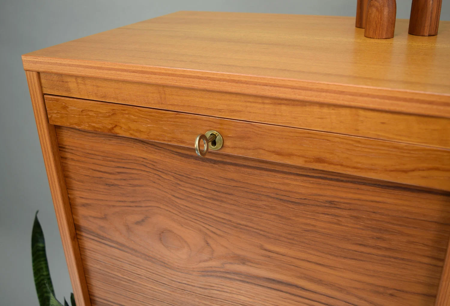 Danish Teak Tambour Door File Cabinet Sold Vintage Modern Maine