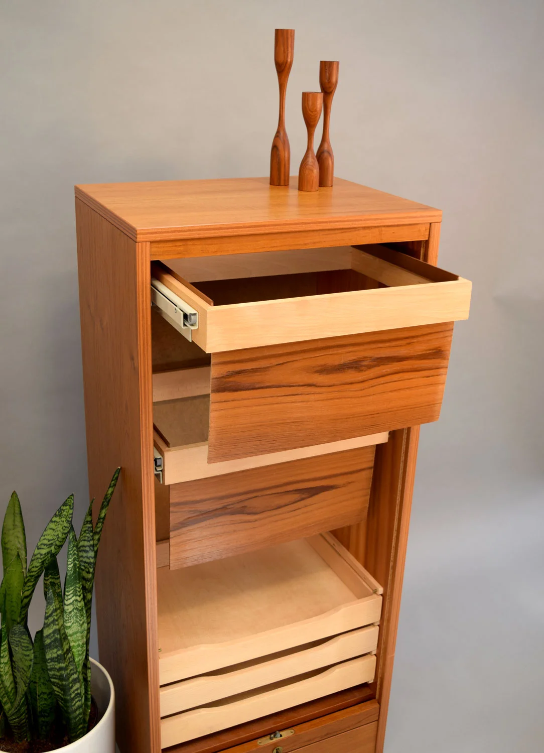 Danish Teak Tambour Door File Cabinet Sold Vintage Modern Maine