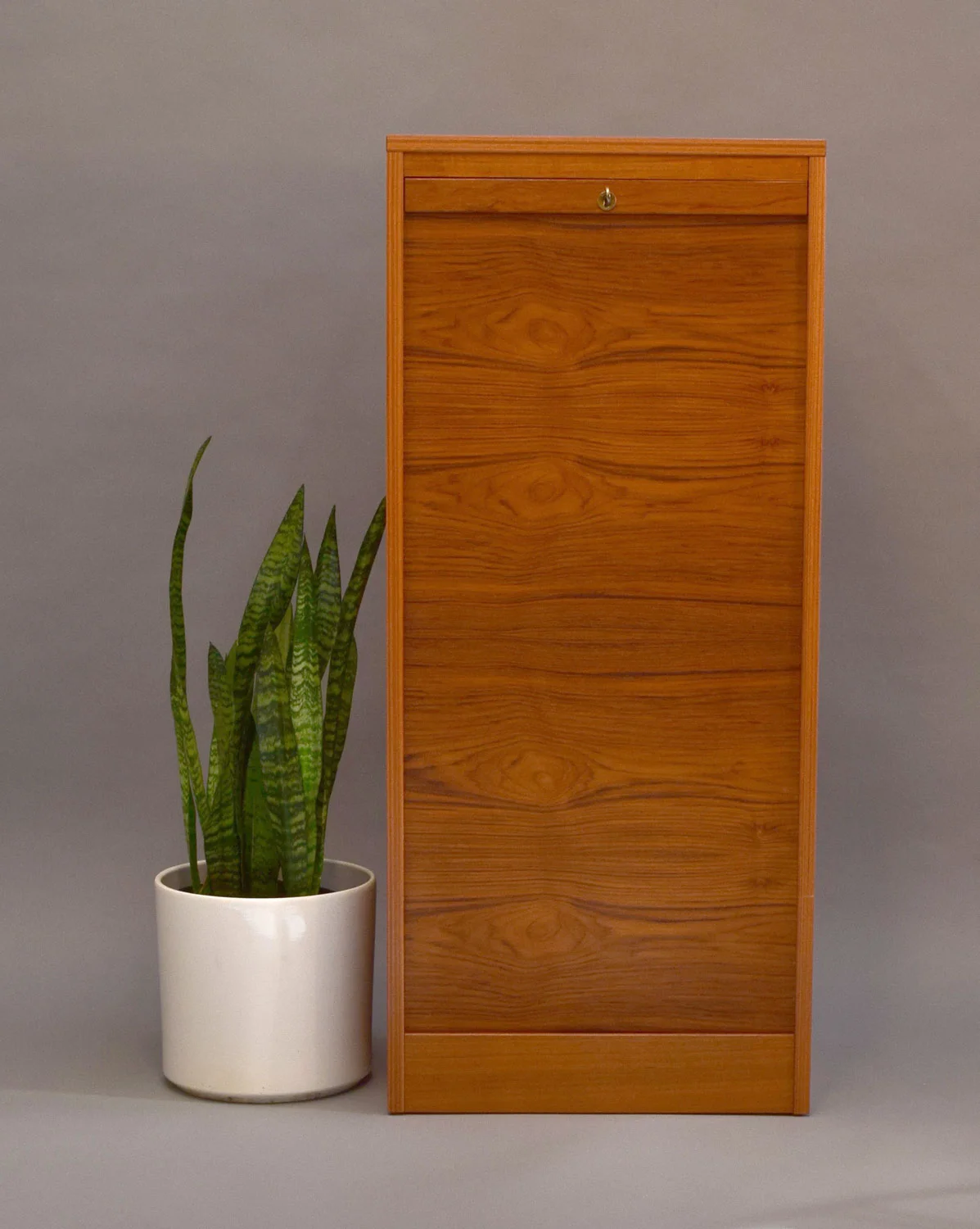 Danish Teak Tambour Door File Cabinet Sold Vintage Modern Maine
