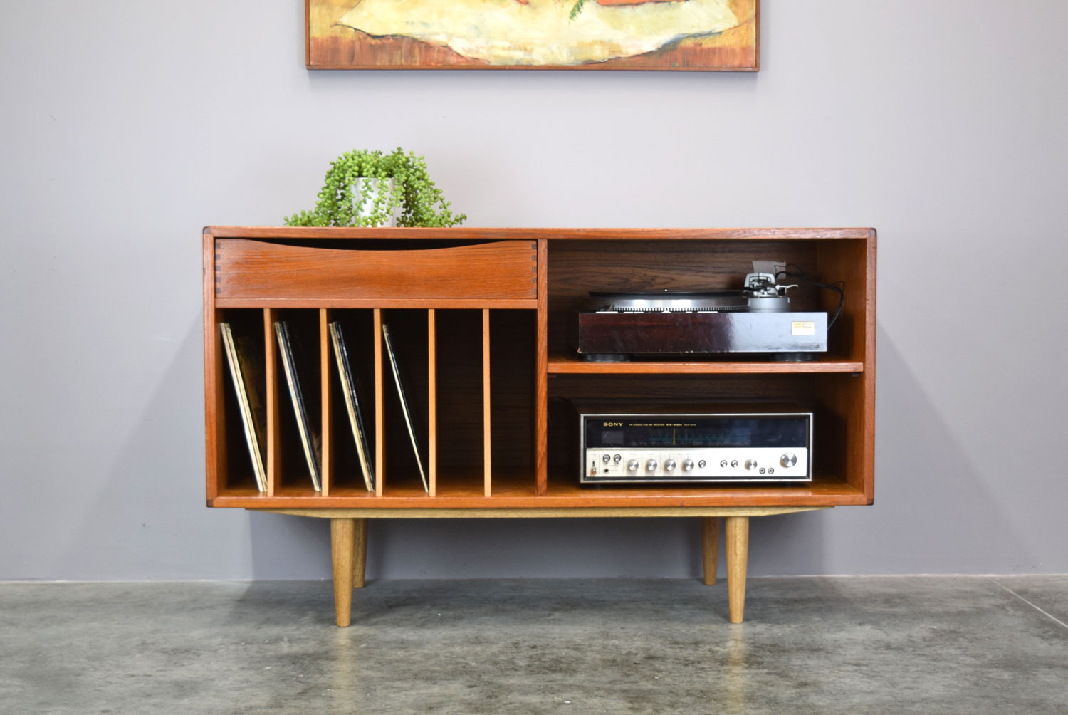 Danish Teak Stereo Cabinet Or Credenza By Salin Mobler Sold Vintage Modern Maine