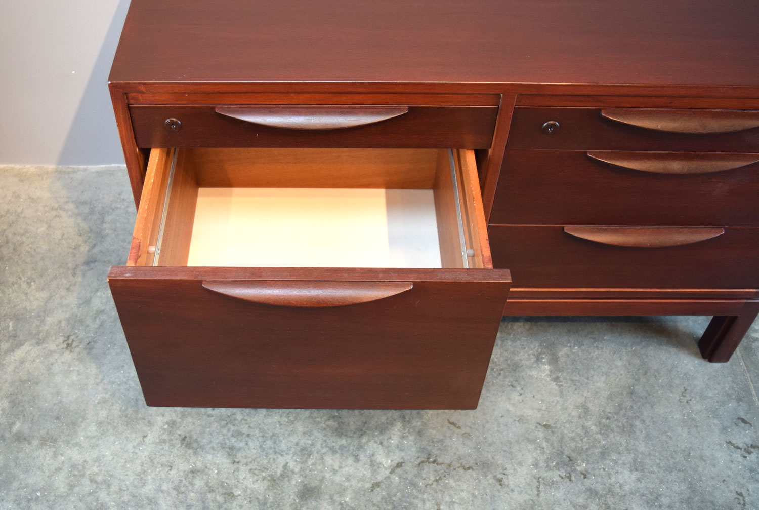 Jens Risom For Risom Design Inc Walnut Credenza File Cabinet