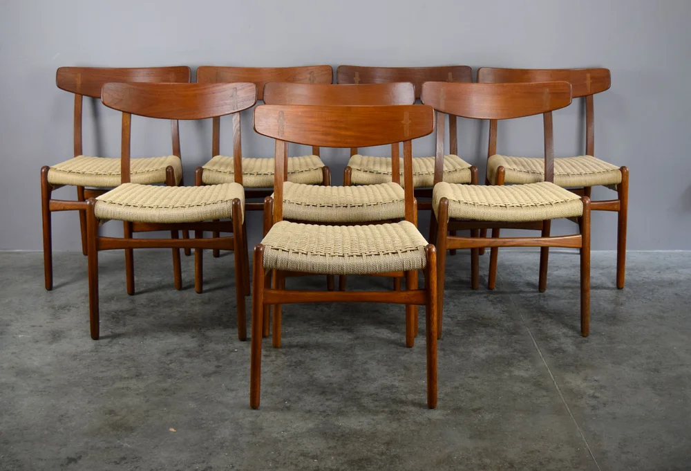 Set/8 Hans J. Wegner CH23 Dining Chairs - SOLD — Vintage Modern Maine