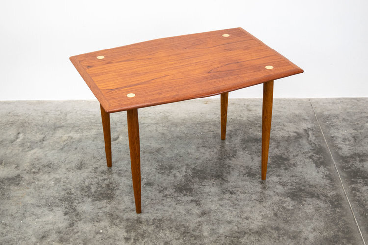 Teak and Brass Side Table