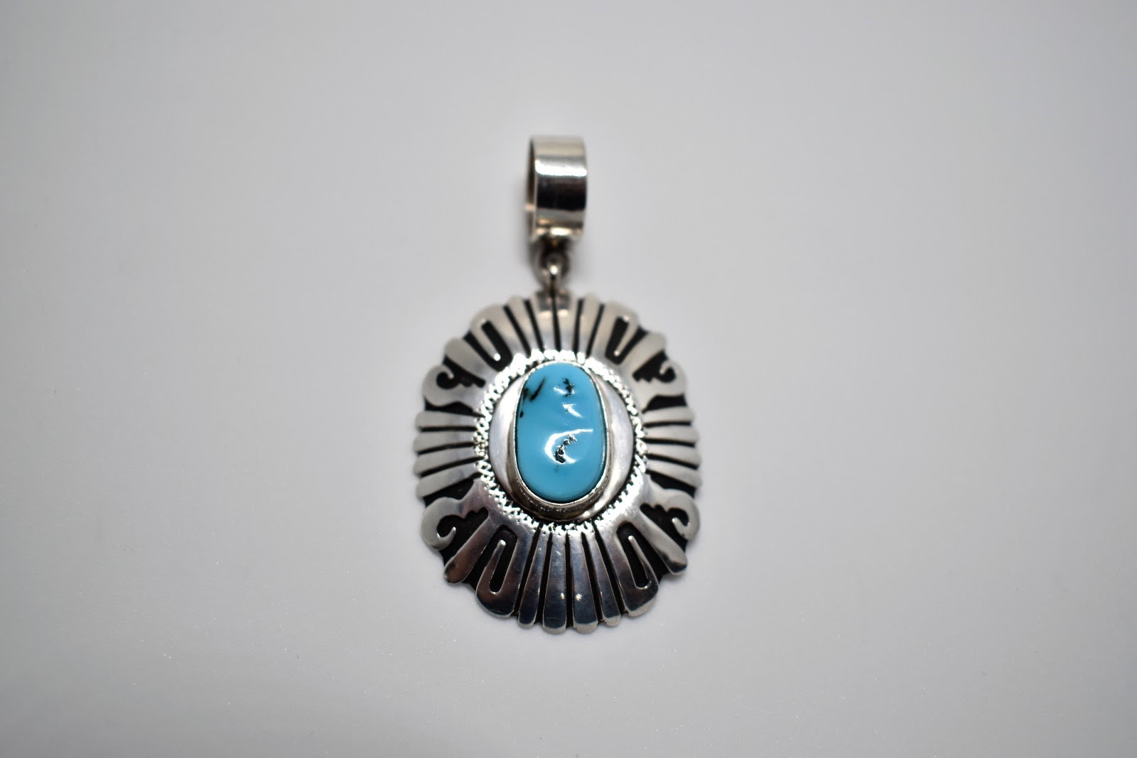 Details about   SMALL STERLING SILVER & TURQUOISE PENDANT/CHARM  J-607 