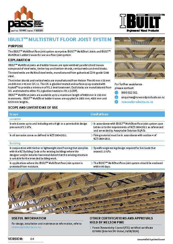 IBUILT™ MultiStrut Floor Joist System pass™