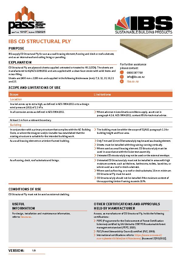 IBS CD Structural Ply pass™