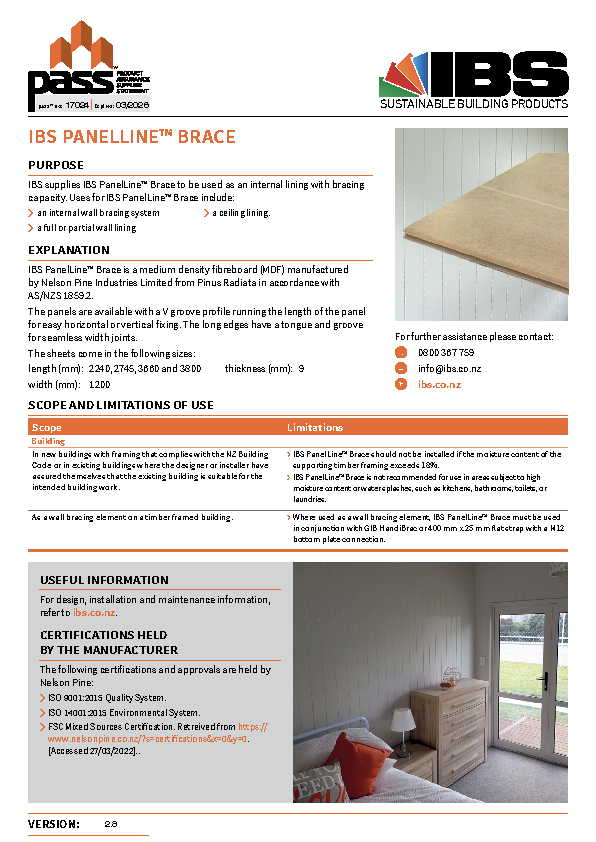 IBS PanelLine Brace pass™