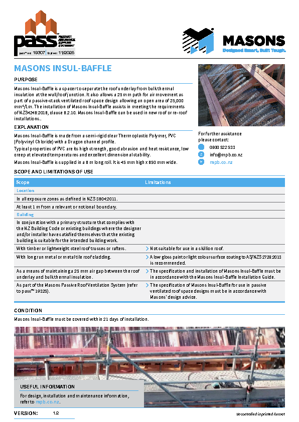 Masons Insul-Baffle pass™