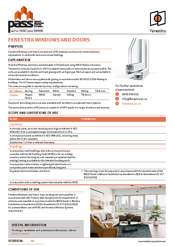 Fenestra uPVC windows and doors pass™