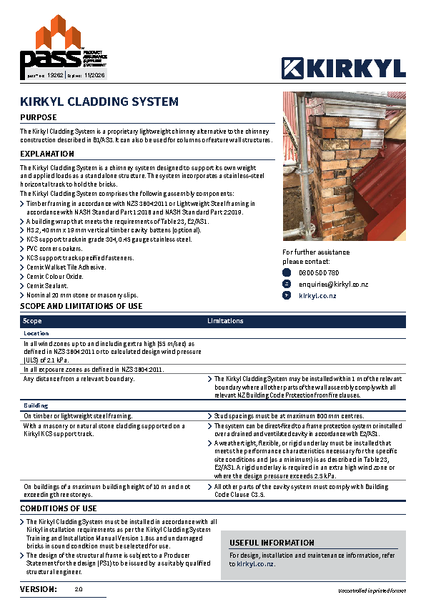 Kirkyl Chimney System pass
