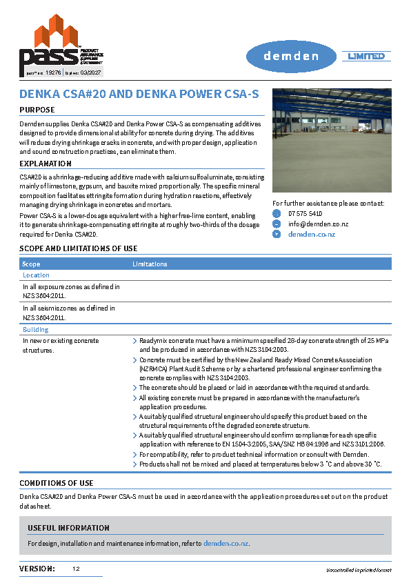 Demden Denka CSA#20 and Denka Power CSA-S pass™