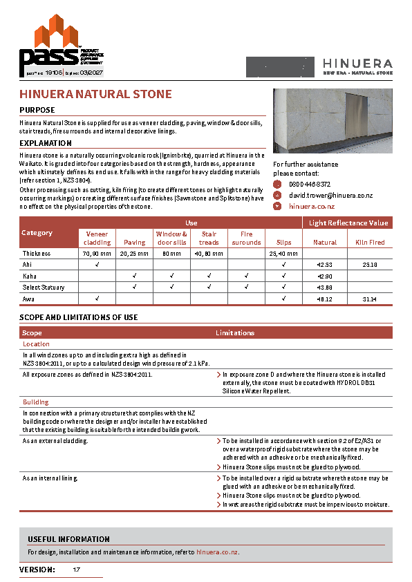 Hinuera Natural Stone pass™