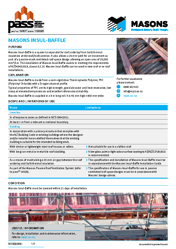 Masons Insul-Baffle pass™
