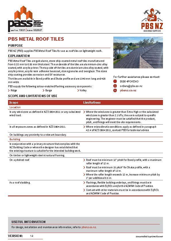 PBS Metal Roof Tiles pass™ 