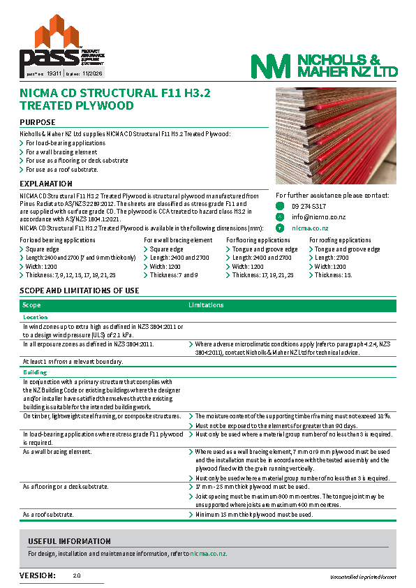 NICMA CD F11 Plywood pass™