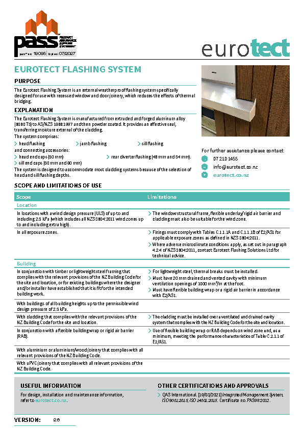 Eurotect Flashing System pass™