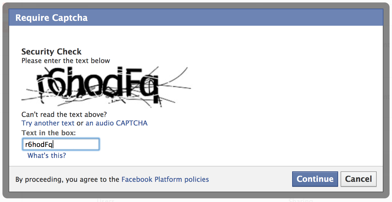 Facebook captcha test to see if the user is a robot or not Source: BeSpecular