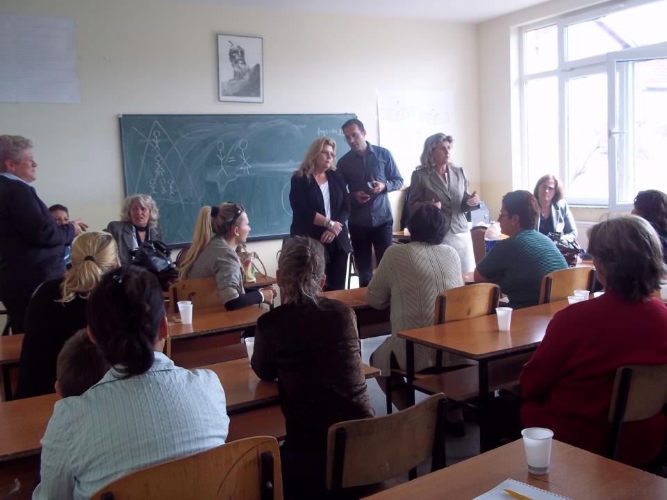 Town meeting with women in Kosovo